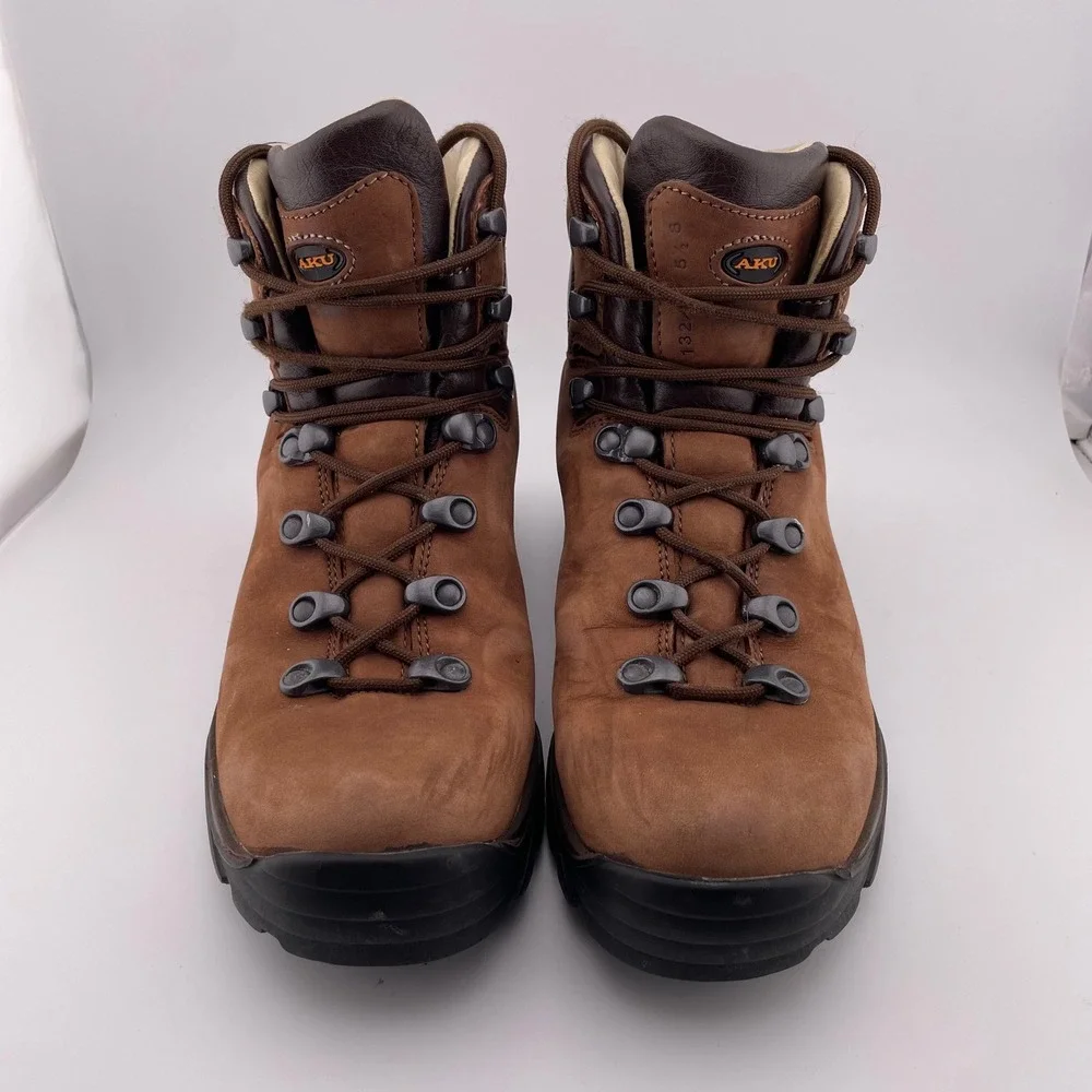 AKU Gore-Tex Brown Leather Hiking Boots Vibram Sole Mens 6 Womens 7.5‎ 132/1